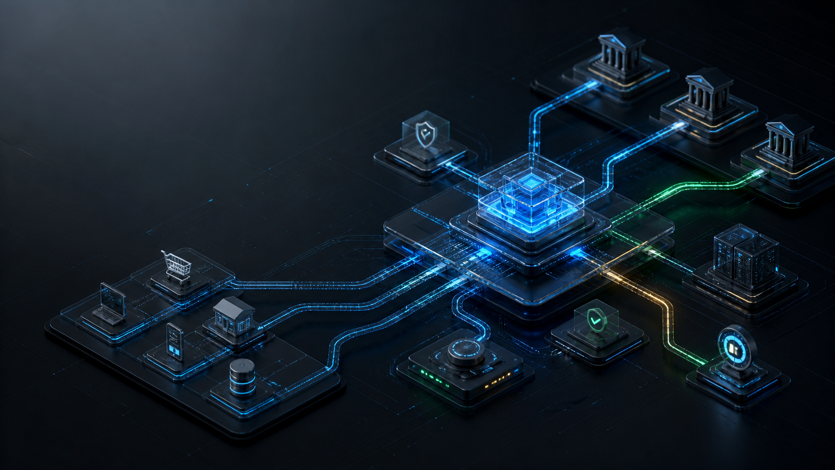 Abstract payment orchestration infrastructure visual